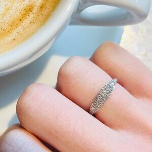 14k Gold Mejuri Pave Diamond Slim Signet Ring